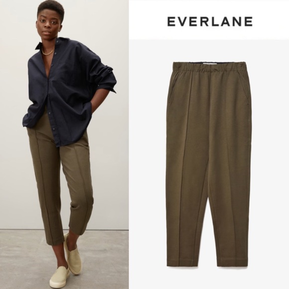 Everlane Pants - Everlane The Dream Pant Olive Green High Waisted Minimalist Dress Sweatpants XXS